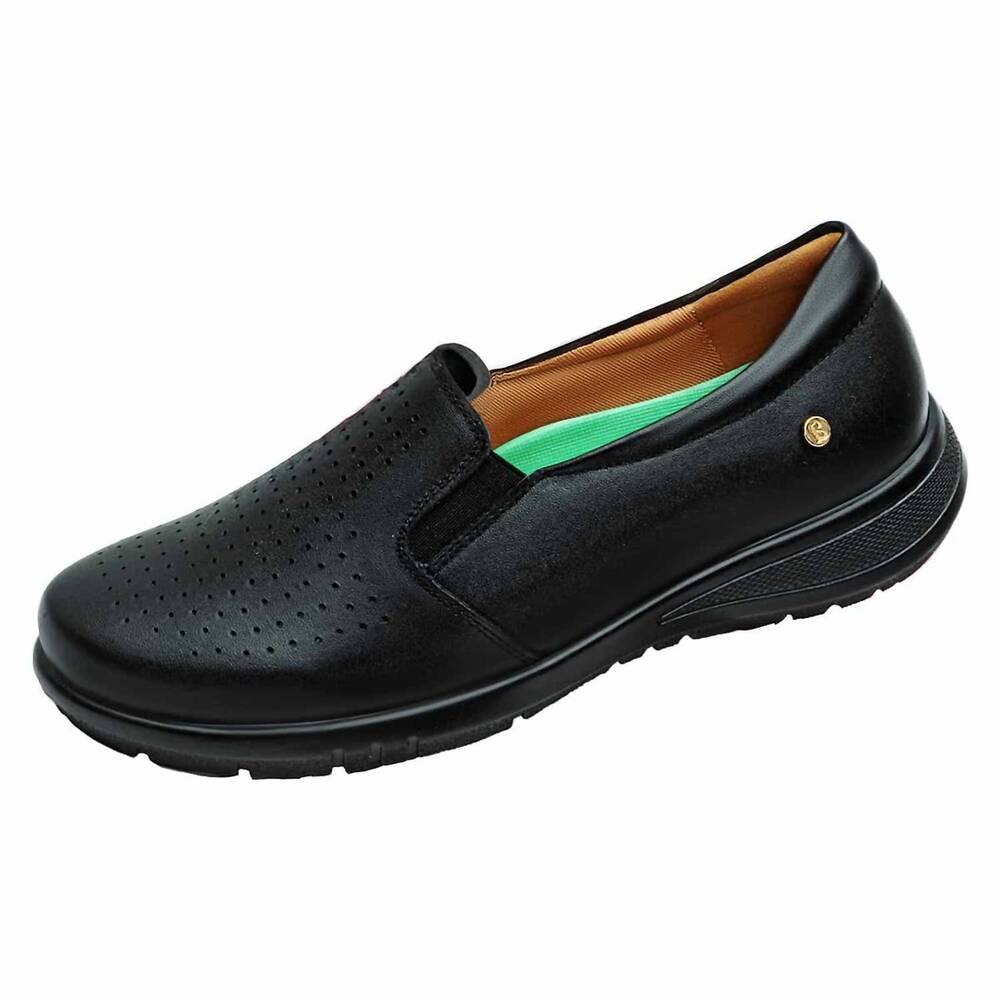 NEW ANDREA women's comfort leather loafer in black